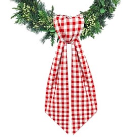 Ftuuo Wreath Sash for Front Door Red White Buffalo Plaid Seersucker Wreath Satin Sash Burlap Garland Ribbon Accessories for Wreath Yard Doorway Indoor Outdoor Bow Bridal Shower Home Decor,5.1 x 54.3
