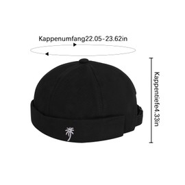 Minicloss Original Docker Cap, Without Peak, Beanie Cap, Adjustable Docker Hat for Men and Women, 100% Cotton
