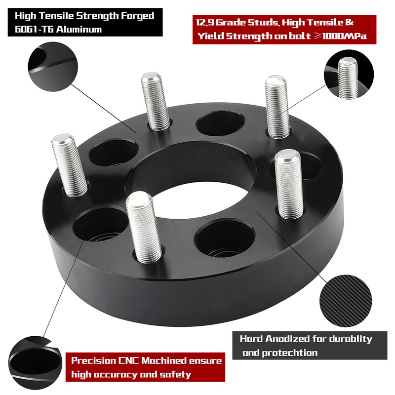 4 Pcs 5x5.5 to 5x4.5 Wheel Adapters Changes Bolt Pattern,