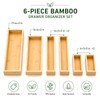 BOY MCOWBOY Bamboo Kitchen Drawer Organizer for Utensils, Set of