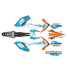 Kalair GFX Graphics Kit for KTM ENDURO 150XC-W, 250XC-W, 300XC-W, 250EXC-F, 350EXC-F and 500EXC-F (2017-2019) Bold Series White 16 Mil -Dirtbike racing decal no-plastics