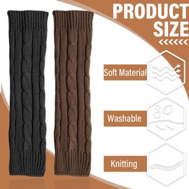KGDUYC Leg Warmers for Women Cuff Women's Long Winter Leg Warmers Leg Warmers Women's Knitted Crochet Wrist Leg Warmers for Girls Boots Alpaca Socks Winter Warmth (Black Plus Velvet), multicoloured