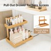 Bamboo Undersink Organizer Storage - 2-Tier Cabinet Shelf with Adjustable