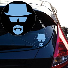 Yoonek Graphics Walter White Heisenberg Breaking Bad Decal Sticker for Car Window, Laptop, Motorcycle, Walls, Mirror and More. # 548 (8" x 7.2, Other)