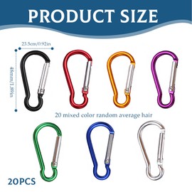 20 Pcs Carabiner Clip,Carabiner Clips Durable Camping Accessories for Camping Traveling Hiking Keychains Keyring Outdoor(Mixed Colors）