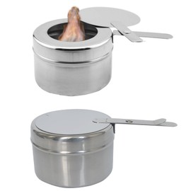 Vastsea Pack of 2 Fondue Burner, Fuel Paste Container, Portable Fondue Burner for Hot Pot, Dry Pot Cuisine, Buffet, Outdoor, Camping, Hiking