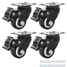 Heavy Duty Castors, 40 mm Furniture Castors with Safety Brakes, Furniture Castors, Transport Castors, Rubber Castors, Table Castors for Furniture, Flower Stand, Industrial Transport
