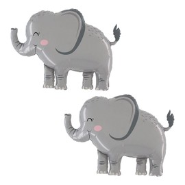 2 Pieces Standing Elephant Balloons, Elephant Decoration, 4D Animal Elephant Head Balloons, Elephant Balloons