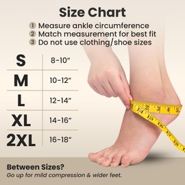 KEMFORD Ankle Compression Sleeve - Plantar Fasciitis Braces - Open Toe Compression Socks for Swelling, Sprain, Neuropathy, Arch Support for Men and Women - 20-30mmhg, L 2-Pack, Beige