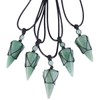 mookaitedecor Natural Green Aventurine Crystal Point Pendant Necklace for Women