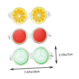 Baluue 3pcs Fruit Ice Eye Mask Cooling Pads Skincare Cooling Blindfold Patch Face Cold Eye Pads Cooling Eye Pads Charms Fruitful Skin Care Products Heated Eye Mask Fruits Pvc
