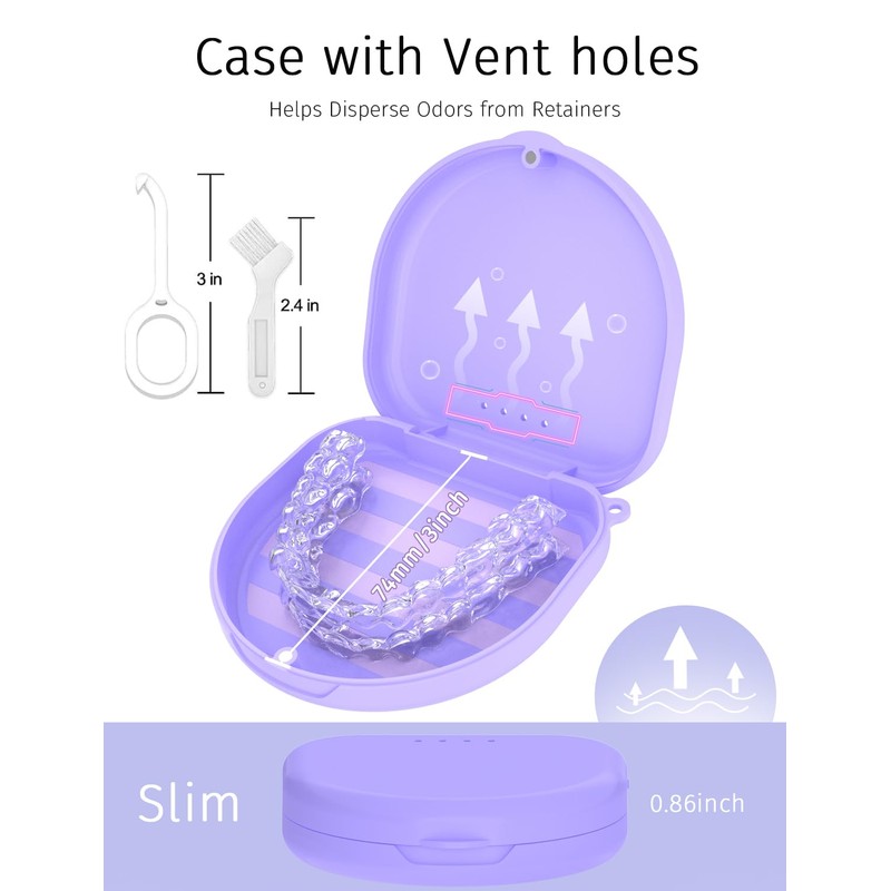 2Pack Portable Retainer Case - Purple