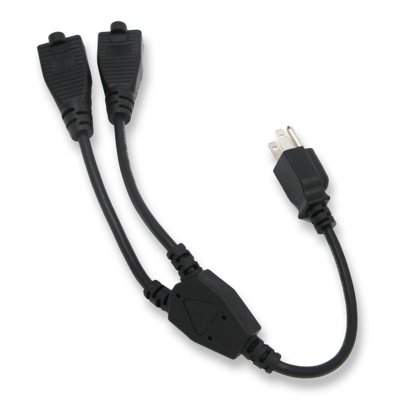 KUNCAN Power Cord Extension Y Splitter - 2 Way Outlet