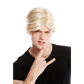 WIG ME UP - PW0174-ZA83 Men's Short Parting Wig Carnival Old Grandpa Blonde Golden Blonde