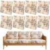 Tegeme 8 Pcs Stretch Printed Sofa Cushion Covers Outdoor Floral