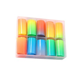 Healeved Charming Fluorescent Nail Art Stickers for Nail Designs Colorful Sky Decals for Creative Manicures Easy Application