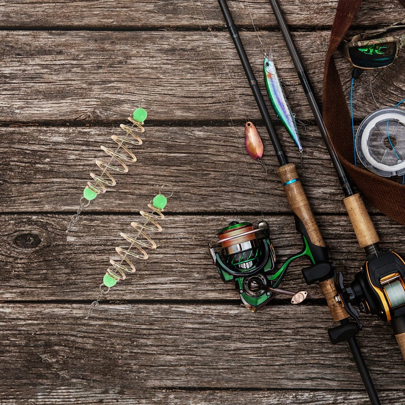 SEWACC 24pcs Spring Bait Cage Olive Shape Fishing Lure Carbon