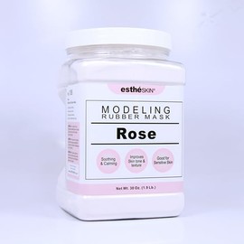estheSKIN Peel Off Type Modeling Rubber Mask Powder Jar for Facial Skin Care Treatment (30oz) 850g, Measuring Spoon Included (30oz, 106.Rose)
