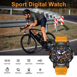Mens Digital Watch Sport Watches for Men Outdoor Military Digital Analog Stopwatch Waterproof Multifunctional Mens Watch