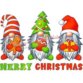 Handmade Sublimation Print Merry Christmas Gnomes Ready to Press Heat Transfer