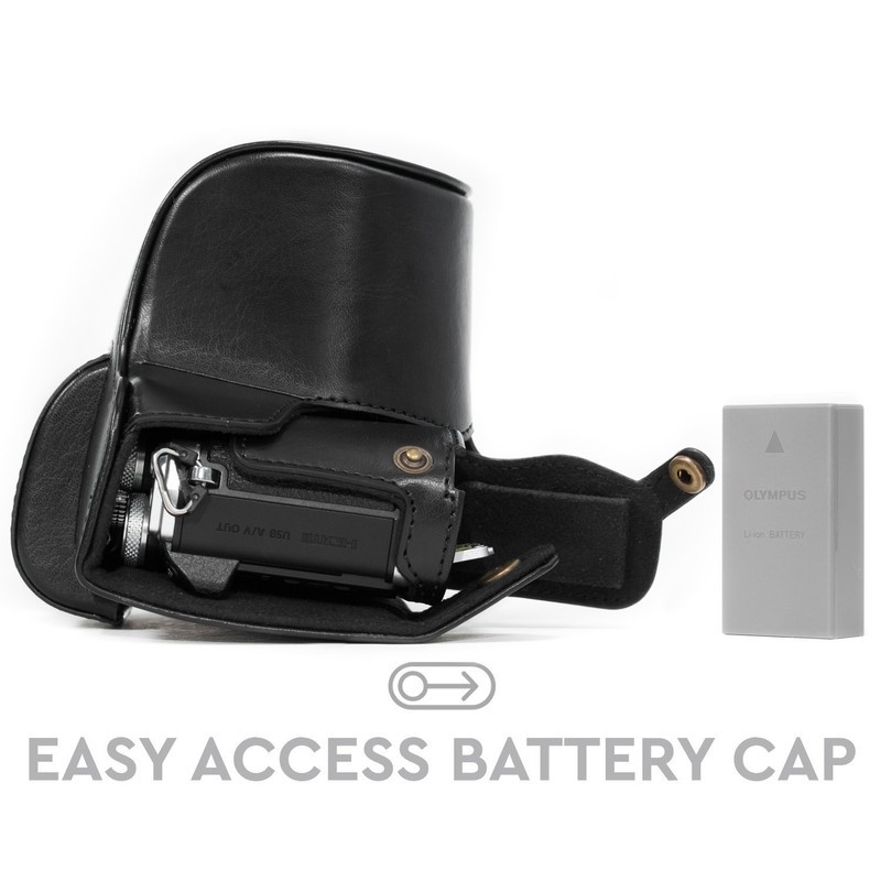 MegaGear "Ever Ready" Protective Leather Camera Case, Bag for Olympus