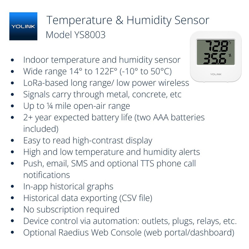 YoLink SpeakerHub & Two Temp/Humidity Sensors Starter Kit – Audio