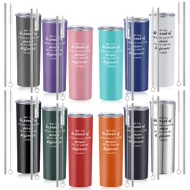 Lallisa 12 Sets Thank You Gifts for Men Women Insulated Stainless Steel Travel Tumbler Mug 20oz Inspirational Appreciation graduation Gifts for Boss Teacher Employee Coworker Friends(Mixed Colors)