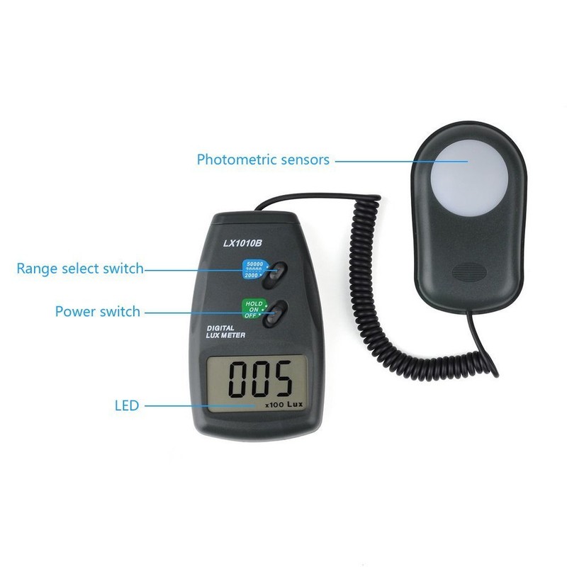 Digital Illuminometer, Light Meter, Lux Meter, LX1010B