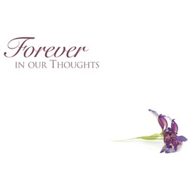 ShredAstic® PACK OF 4 assorted small Florist Funeral flower Message Cards with 4 clear cellophane self seal bags 6 x 9cm (60x90mm) Forever in our thoughts, In loving memory, Sadly missed