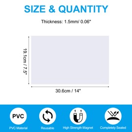 PATIKIL 14"x7.5" Magnetic Vent Cover, Floor Wall Air Registers Cover High Strength Magnetic Vent Blocker for Home RV HVAC Fireplace Furnace, White