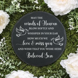 Son Memorial Plaque Memorial Son Garden Stone Slate Sympathy Stepping Stone for Loss of Son in Loving Memory of Son Memorial Grave Stone TNP90