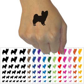 Papillon Continental Toy Spaniel Dog Solid Temporary Tattoo Water Resistant Fake Body Art Set Collection - Light Pink (One Sheet)