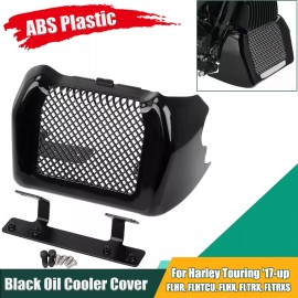 Unbranded Black Motorcycle Oil Cooler Cover For Harley Touring Road Street Glide 2017 2018