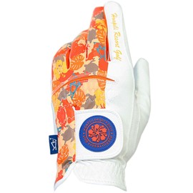 Hoapili HP-027 Men's Golf Gloves (Synthetic Leather) Orange Left Hand 9.1 inches (23 cm)