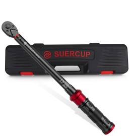 SUERCUP 3/8-inch Drive Torque Wrench - 10-110 ft.lb/13.6-149.2Nm, Dual-Direction Adjustable 72 Tooth Click Torque Wrench for Bicycle, Moto and Car Maintenance