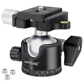 ARTCISE 36mm Low Center of Gravity Ball Head Aluminum 360 Degree Rotation Panoramic Pan Arca-Swiss Compatible Quick Shoe Tripod Head Freehead SLR DSLR Camcorder Max Load Capacity 20kg