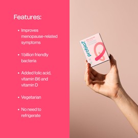 Probio7 Menopause - Daily Hormone Support | Menopause Supplements, with 3 Live Strains & 1 Billion CFU | Added Folic Acid, Vitamin B6 and Vitamin D | Probiotics for Women - 30 Capsules