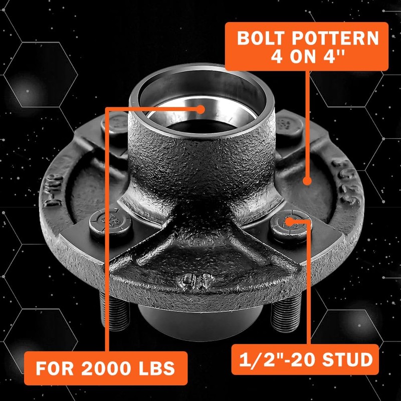 AuraWINS 4 on 4" Trailer Hub Kit Fit Both 1"