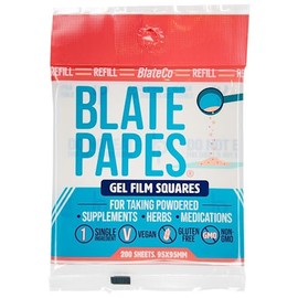 Blate Papes Edible Film Squares, 200 Count [Refill Pack] | Gel Films for Taking Herbs and Supplements