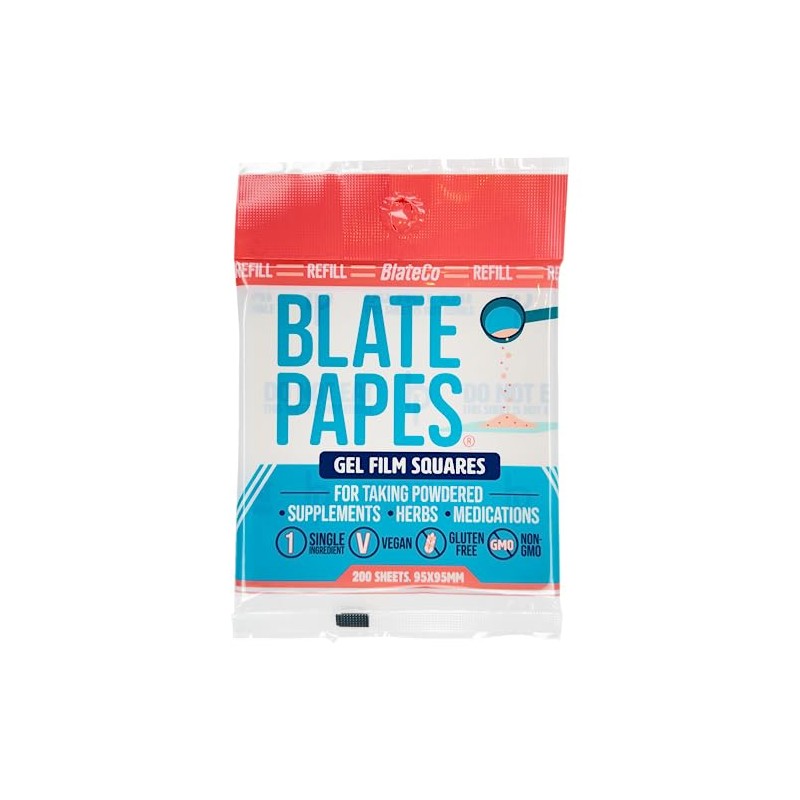 Blate Papes Edible Film Squares, 200 Count [Refill Pack] |