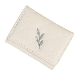 SOEROOY Women's Purse with RFID Blocking, Leather Women's Purse Small and Short Format, Mini Short Purse Women with 6 Card Slots and 1 ID Window, White, Fashionable