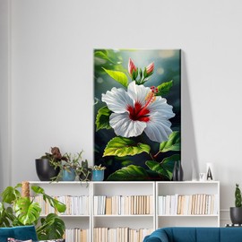 ATDMS Paint by Numbers Kit for Adults Flowers Paint by Numbers with Frame DIY Floral Paint by Number with Easel Adult Paint by Number Kits on Canvas Framed for Gift Home Wall Decor 8x12 Inch