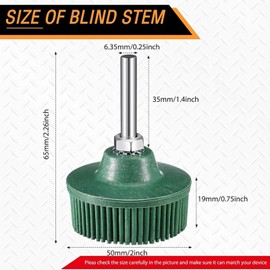 Honoson 6 Pieces 2 Inch Bristle Disc Grit Abrasive Bristle Disc 50# 80# 120# with 1/4 Inch Shank Attachment Abrasive Coating Removal for Metal