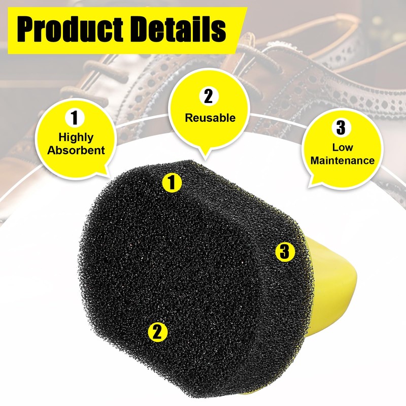10 Pack Shoe Polish Sponge Applicators, Foam Dauber Shoe Shine