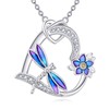 KQF Dragonfly Necklace for Women Sterling Silver Dragonfly Jewelry Pendant
