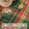 Jeloris Plaid Round Tablecloth Cotton Linen Checkered Table Cover for