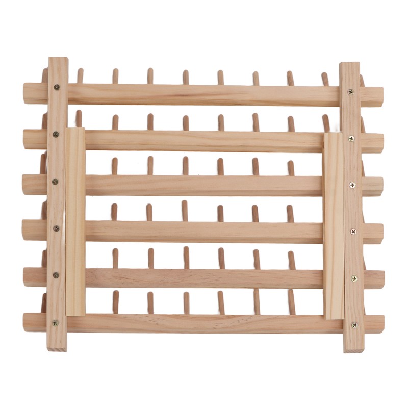 60 Spools Wooden Thread Rack DIY Easy Storage Safe Eco