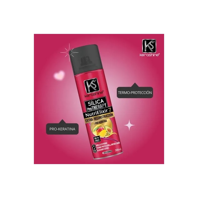 Kerashine Sílica Sabila-argan-uva-nutrielixir 300 Ml - 4 Pz