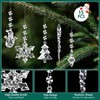 MELLIEX Pack of 15 Acrylic Christmas Tree Pendants, Snowflakes Icicle