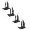 4pcs Bookends Black Architectural Style Decorative Non Slip Metal Desktop